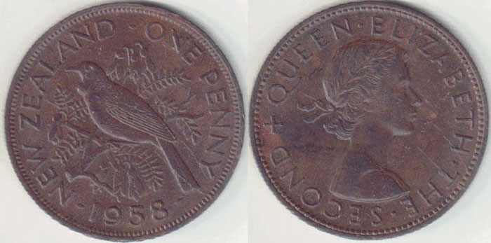 1958 New Zealand Penny A008734
